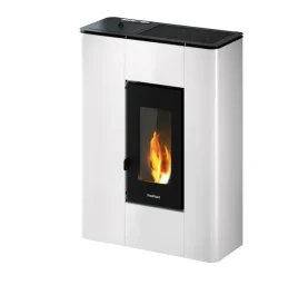 Freepoint Atrium 5 T2 9 kW Poêle à granulés étanche blanc extra plat 27 cm – 9 kW